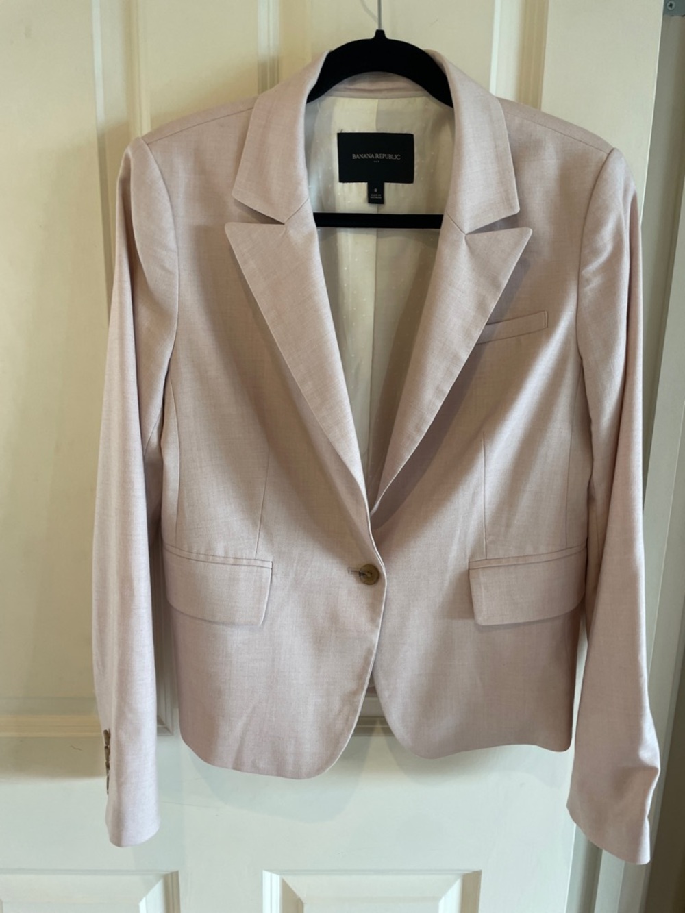 Banana Republic Pale Pink Single-Button Tailored Blazer